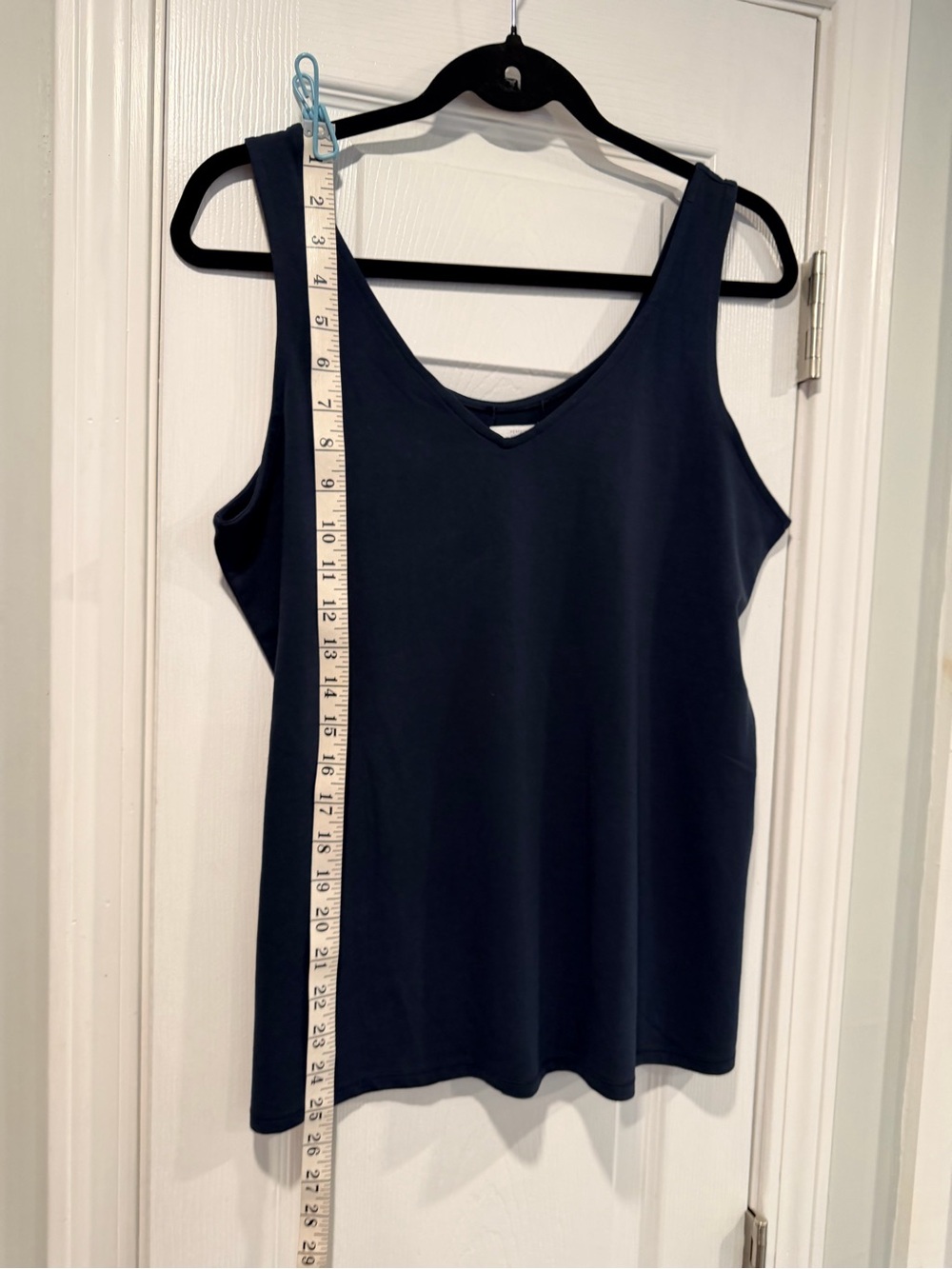 NWOT J. Jill Size XLP Perfect Reversible Tank Top Soft Stretch Cotton Navy Blue - Picture 8 of 11